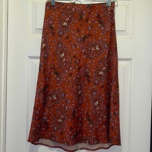 NWT- BILA-77 Juliet skirt, sz. S. GK BAKED CLAY FLORAL, PRINT.